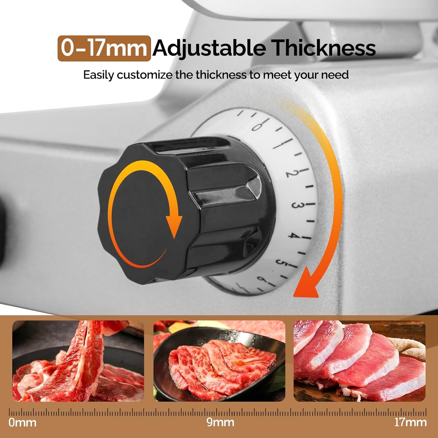 ROVSUN Commercial Electric Meat Slicer Machine, 10″ Food Cutter Deli Cheese 240W
