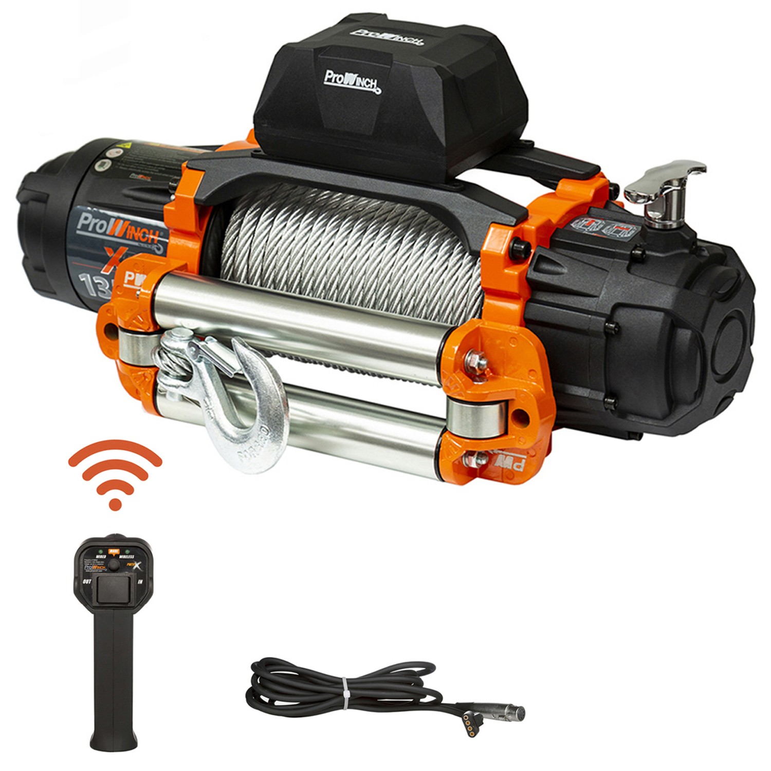 Electric Winch Waterproof with Wireless Remote Control System 24V 13500 lb Load