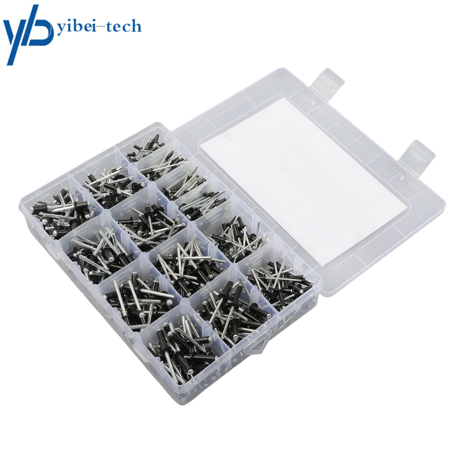 500 sets of rivet kits 3/32″ 1/8″ 5/32″ 3/16″ With 14 Standard Sizes W/ a Box