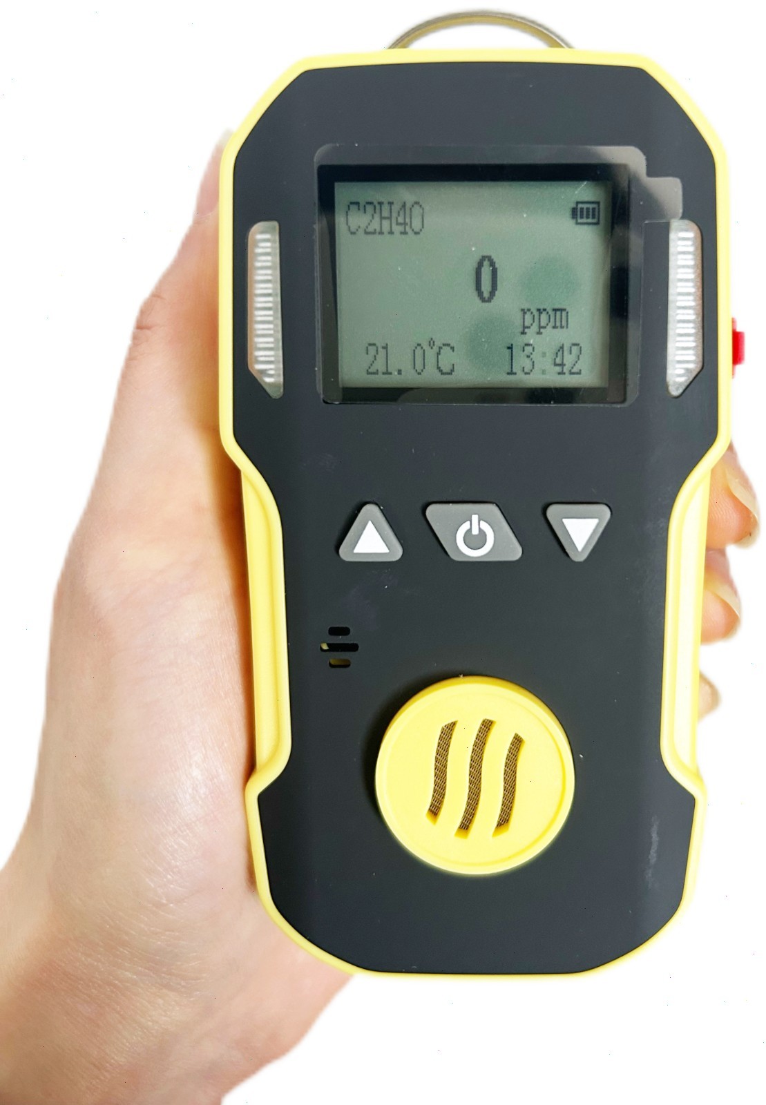 Portable C2H4O Gas Detector with Low Battery Indication Triple Alarm 0-100ppm