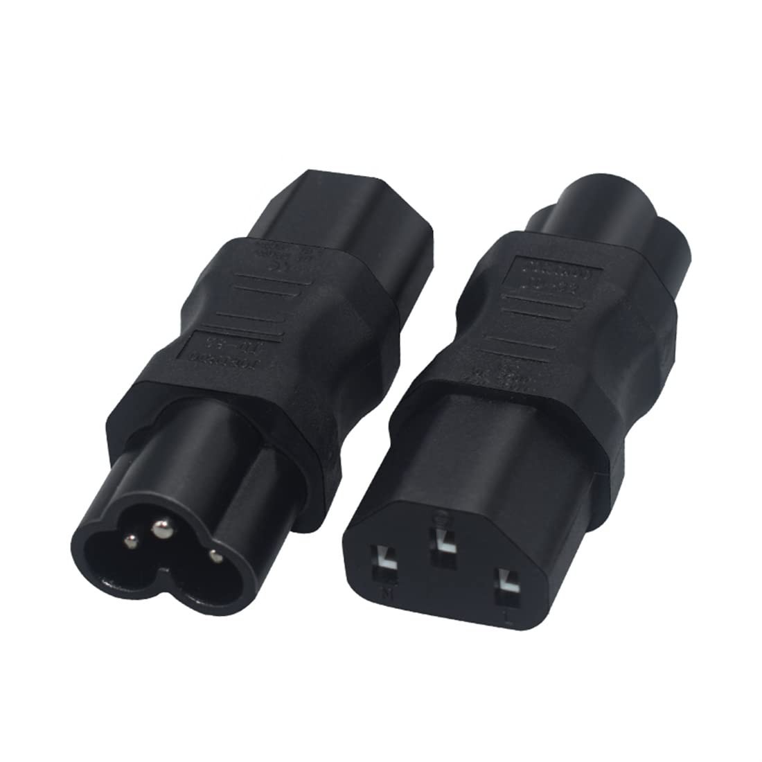 2 Pack IEC320 C6 To C13 Power Adapter 3 Pole Female To 3 Pin Male AC Plug