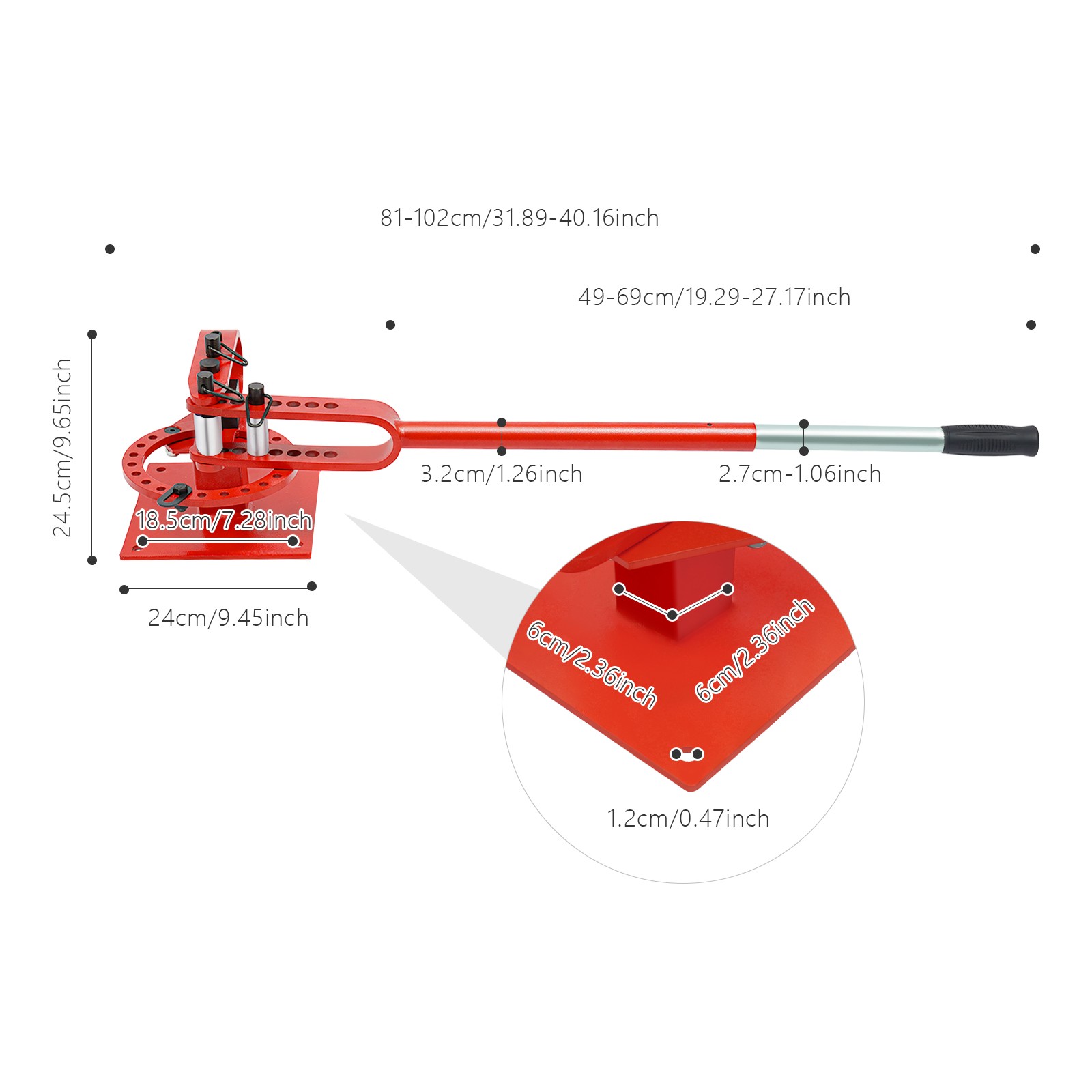 Manual Heavy-duty Tube Bending Tool, Pipe Tube Bender For Construction Sites