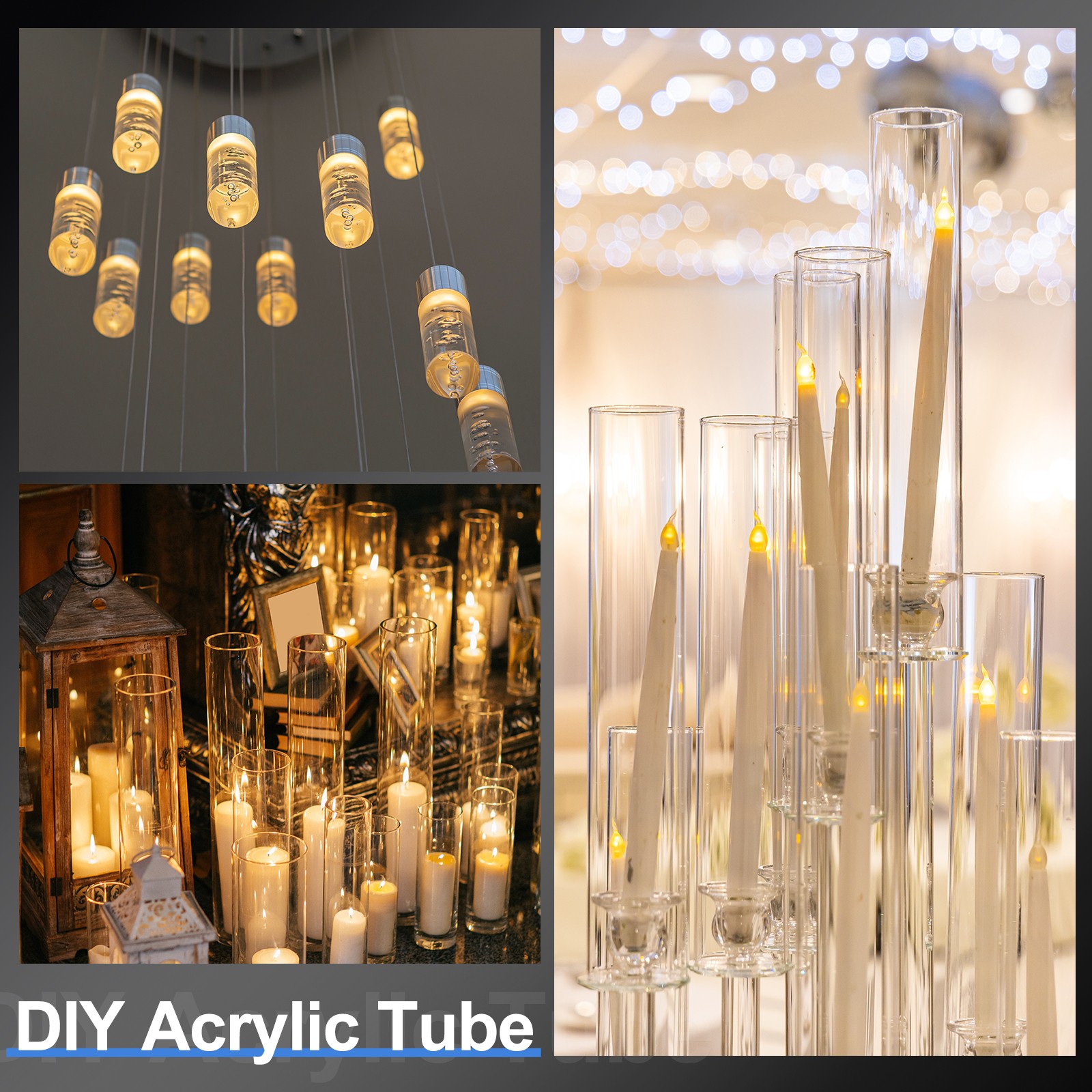 Clear Rigid Acrylic Pipe 40mm ID x 45mm OD 10″ Round Clear Plastic Tube
