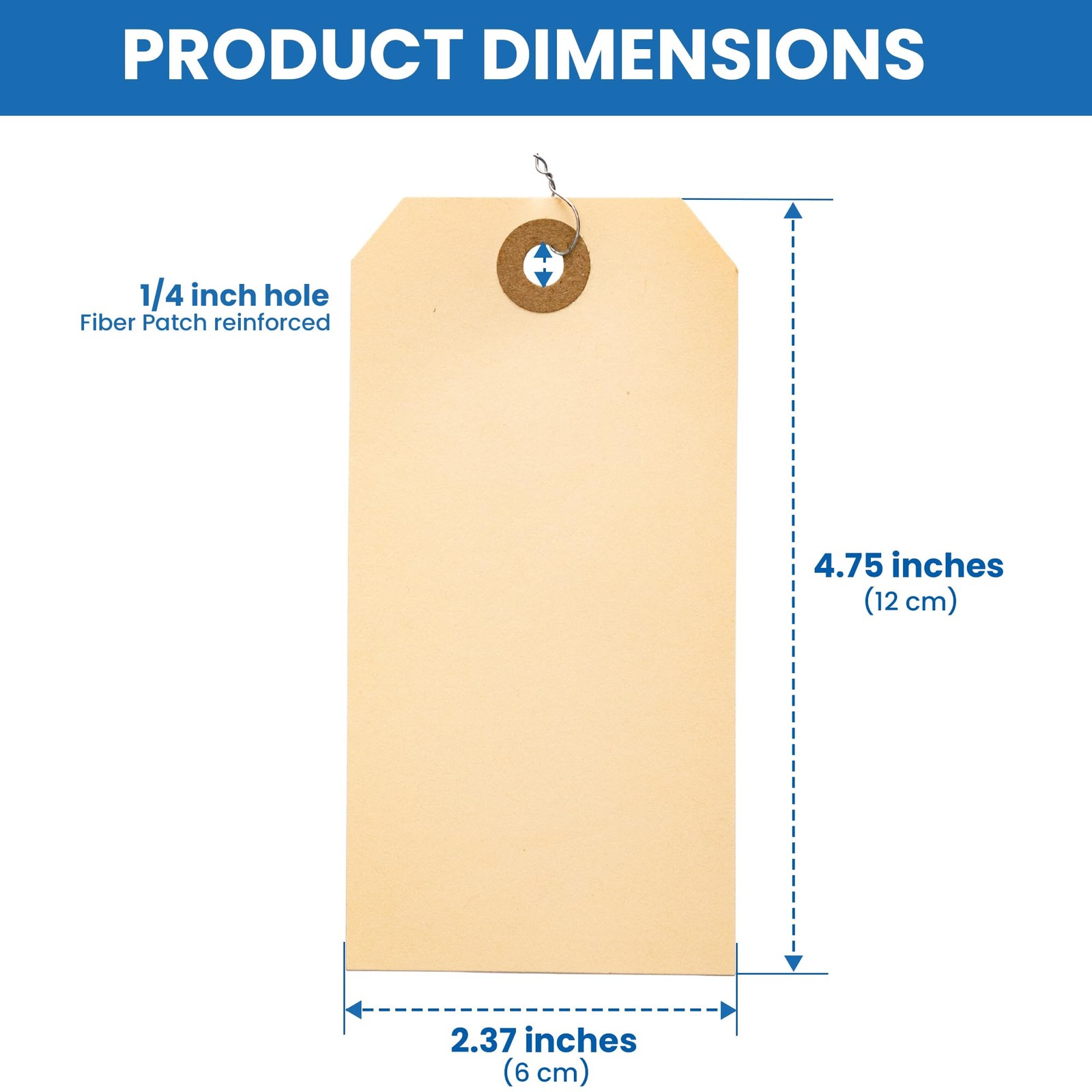 Manila Shipping Tags with Metal Wires — Large Durable Blank Paper Tags 4¾″ x …