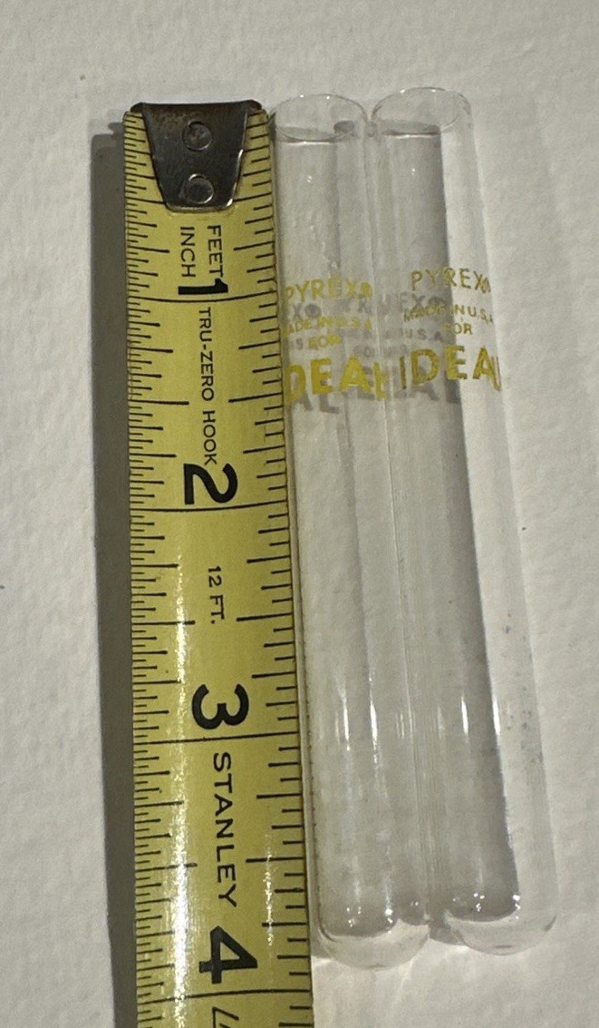2 Vintage Pyrex Test Tubes for Ideal Toy Company – Made in USA