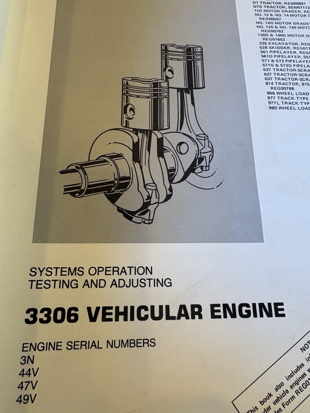 CAT CATERPILLAR D4H I II III DOZER DIS/ASSEMBLY SERVICE SHOP REPAIR MANUAL BOOK