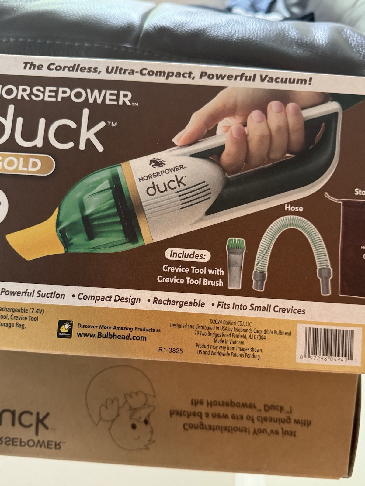 Duck Gold Cordless Handheld Vacuum, Bagless, HEPA, Rechargeable, Attachments