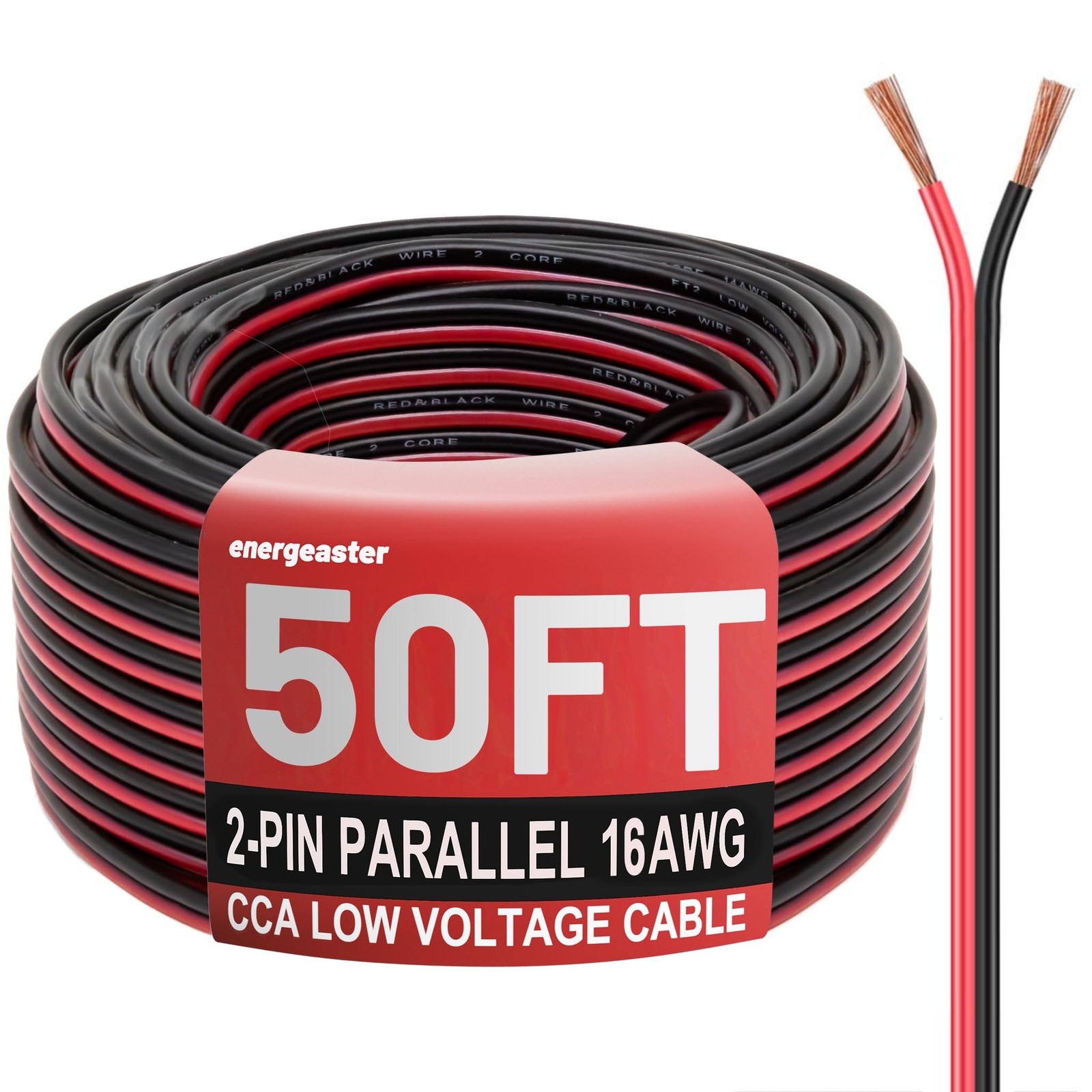 Energeaster 16 Gauge Wire, 16AWG Automotive Electrical Wire 50FT 2 Conductor …