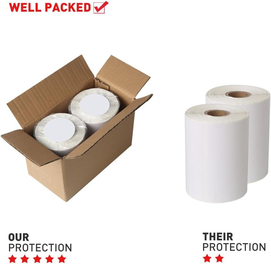 [2 Rolls, 440 Labels] 4”X 6” Postage Thermal Shipping Labels 4X6 Thermal Labels