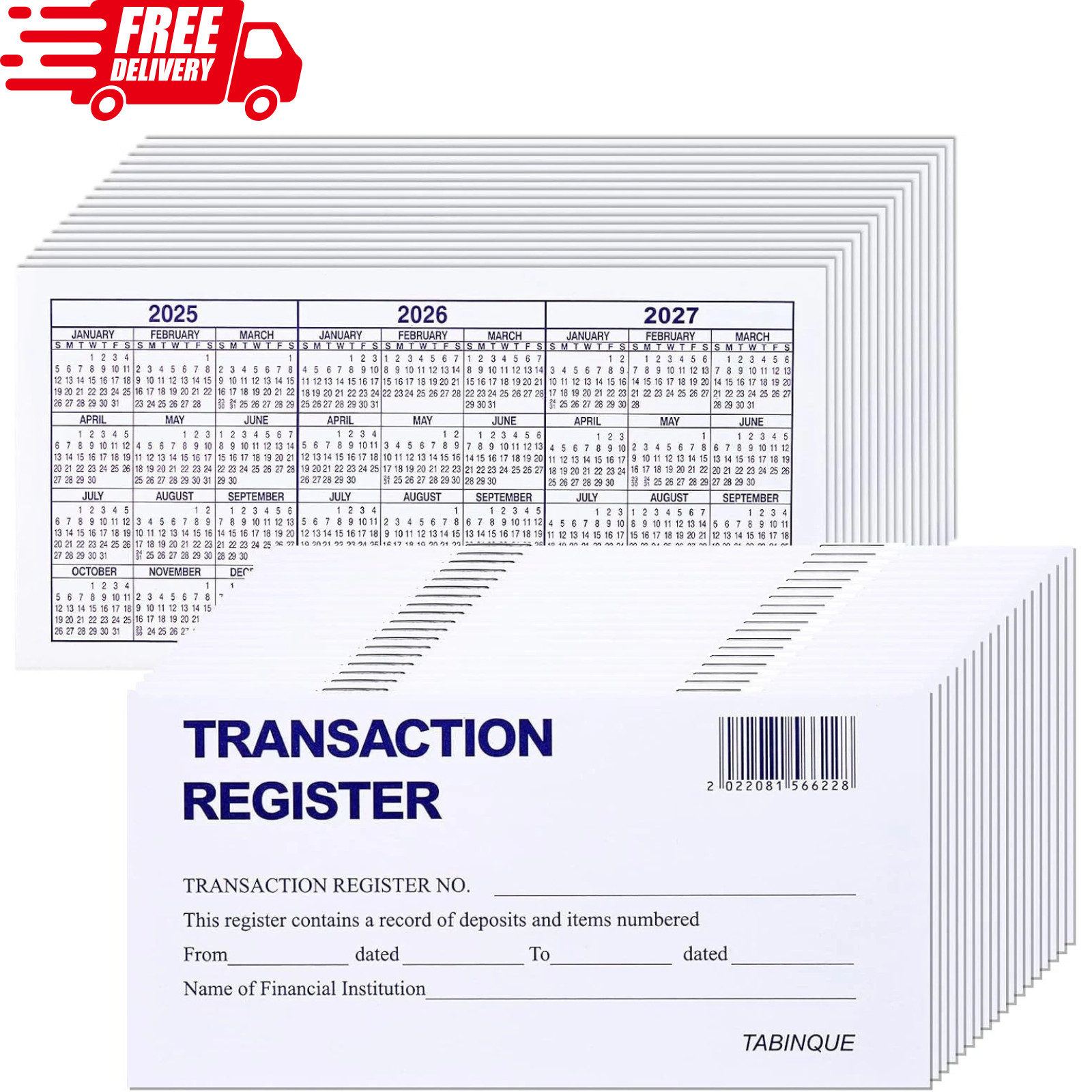 24 PCS Check Registers for Personal Checkbook, Easy to Read Checkbook Register