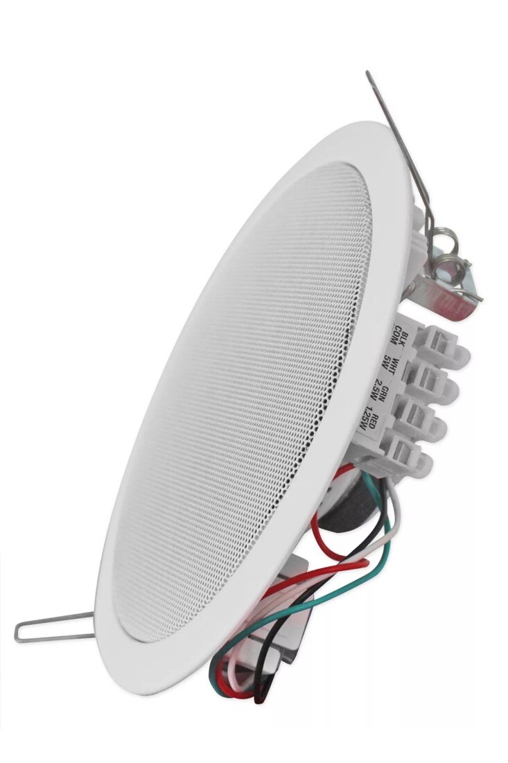 (4) Rockville CCL5T White 70V 5″ Commercial Ceiling Speakers 4 Restaurant/Office