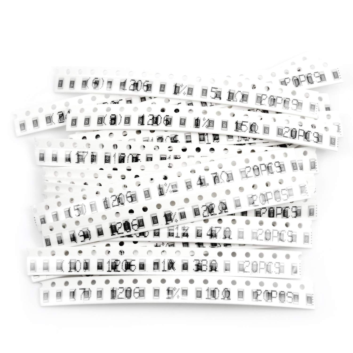 Kit de 1200 resistencias SMD 1206 de 0 a 10 MΩ y 60 valores 1/4W 0.25W ±1%