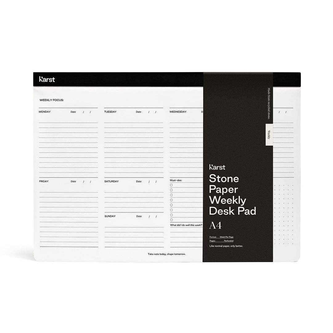Karst A4 Weekly Desk Planner Pad Undated Stone Paper Minimalist Office Calendar