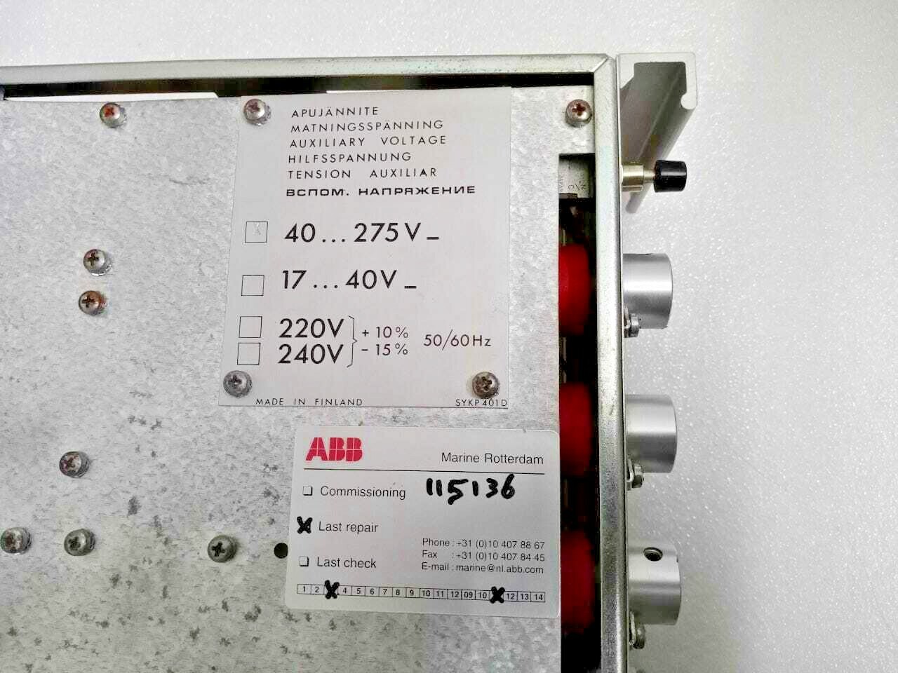 SPAX 1G5 J3 Marine Rotterdam STROMBERG FINLAND UNDER REACTANCE RELAY SPAX1G5J3