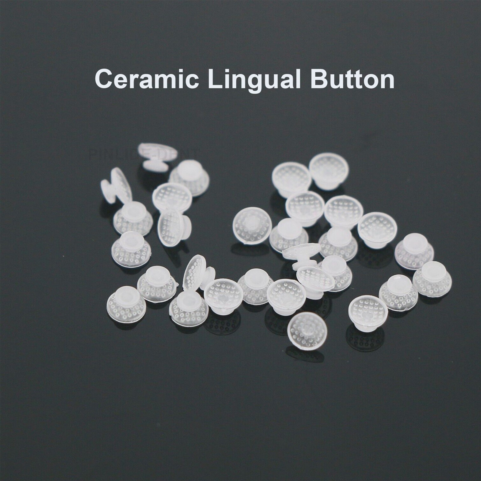 Dental Orthodontic Ceramic Lingual Buttons Round Rectangular/Round with hook
