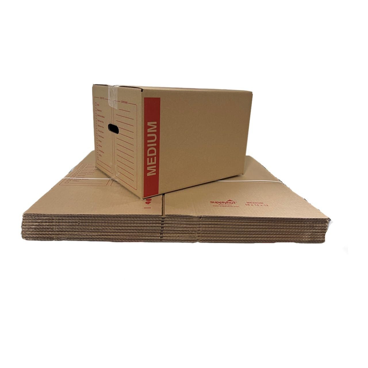 100 – Pack Medium Cardboard Moving Boxes 18x14x12 32 ECT With Handles