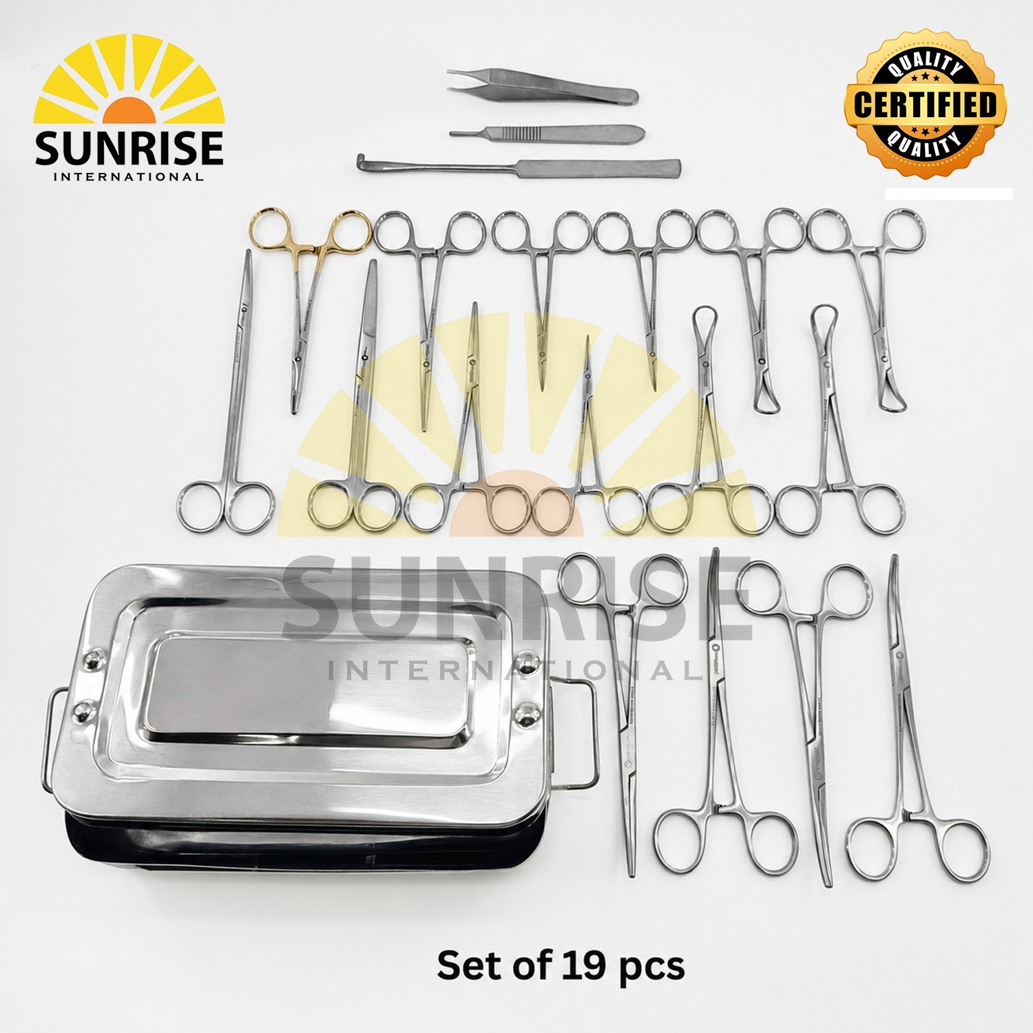 Veterinary General Surgery Set of 19 Pcs With Box Stainless Steel High Quality.