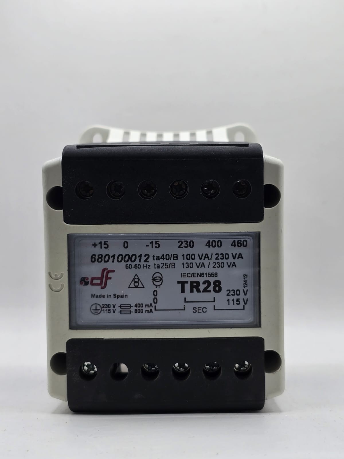 DF Electric TR28 Safety Control Transformer 680100012 230V/400V/460V 100VA DIN R