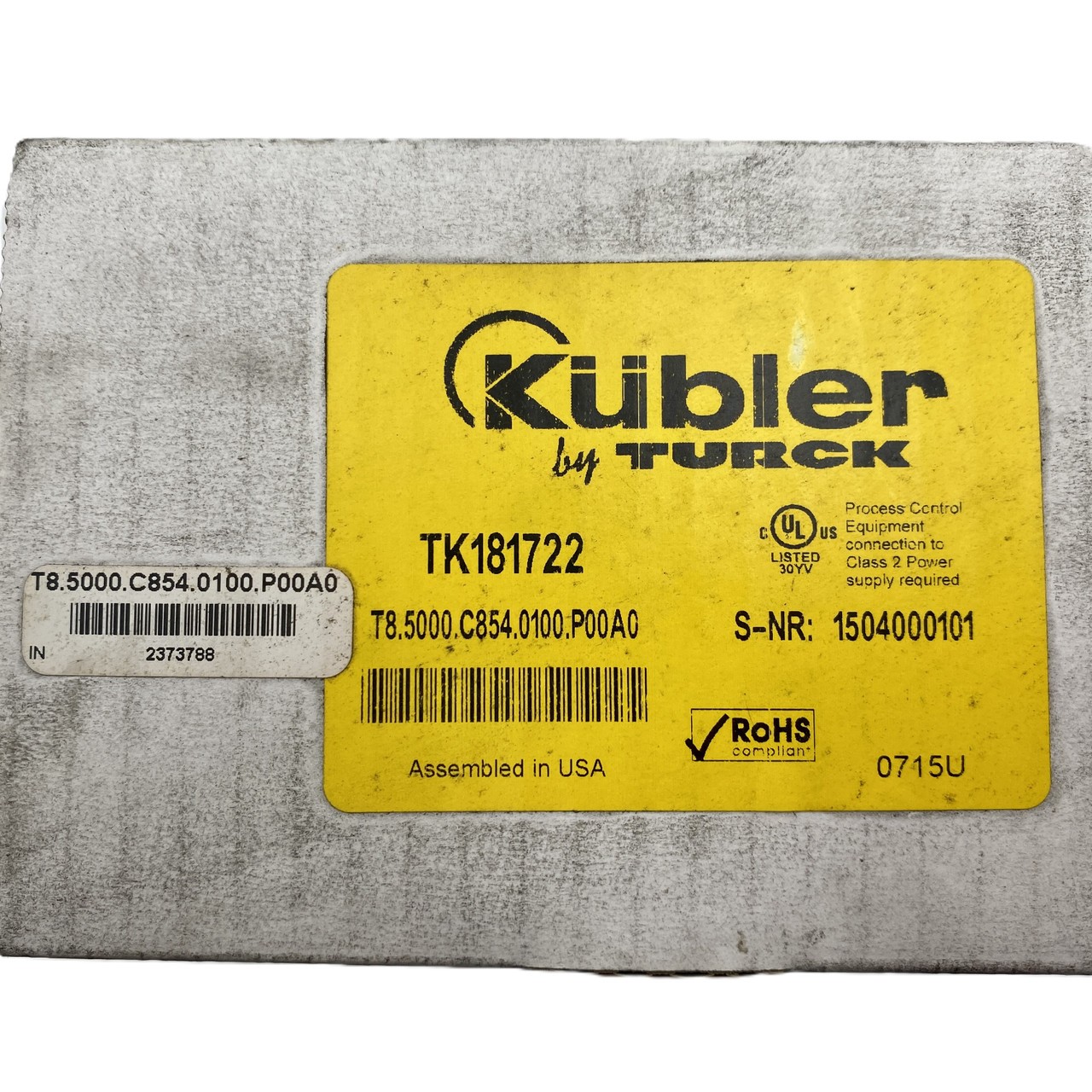 Kubler TK181722 T8.5000.C854.0100.P00A0 Process Control Encoder – New Open Box