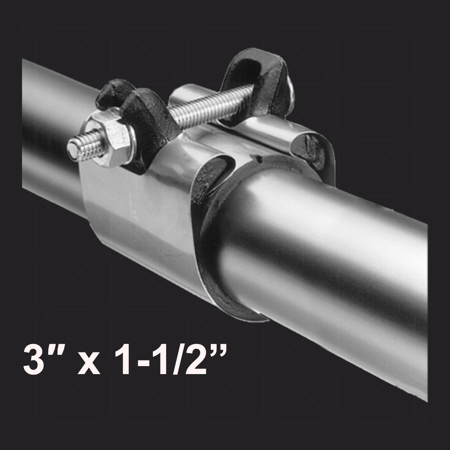 1-1/2 in. x 3 in. Long 1-Bolt IPS Pipe Repair Clamp, Stainless Steel