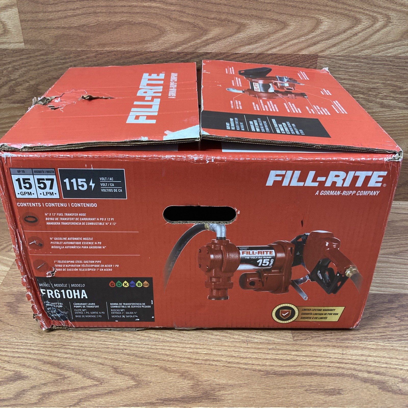Fill-Rite FR610HA Fuel Transfer Pump 115V AC 15 GPM Max. Flow Rate 1/6 HP