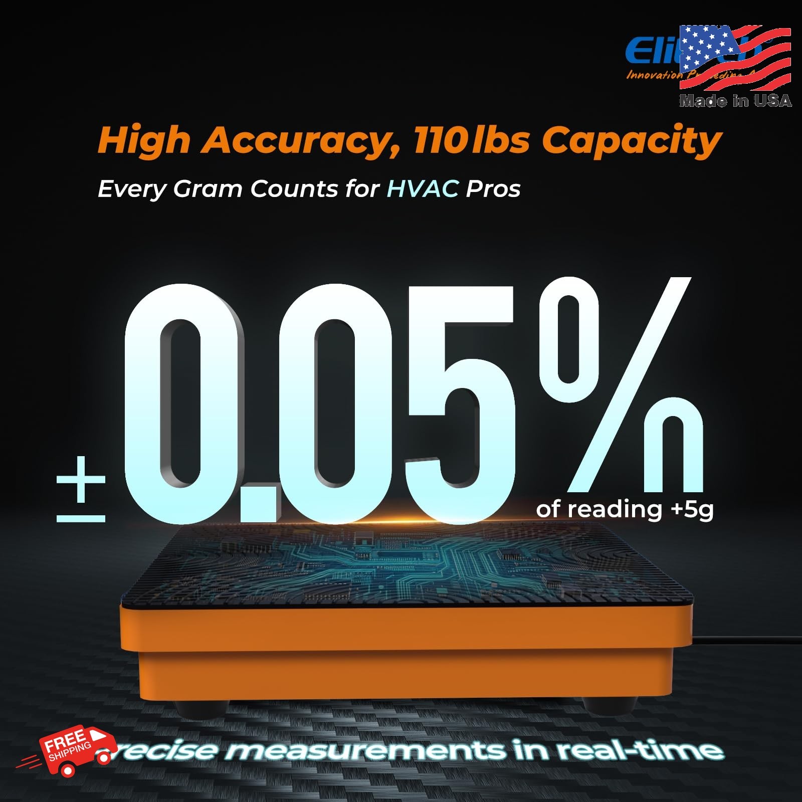 Elitech Refrigerant Scale 110 Lbs – High Precision HVAC Freon Scale with LB+OZ D