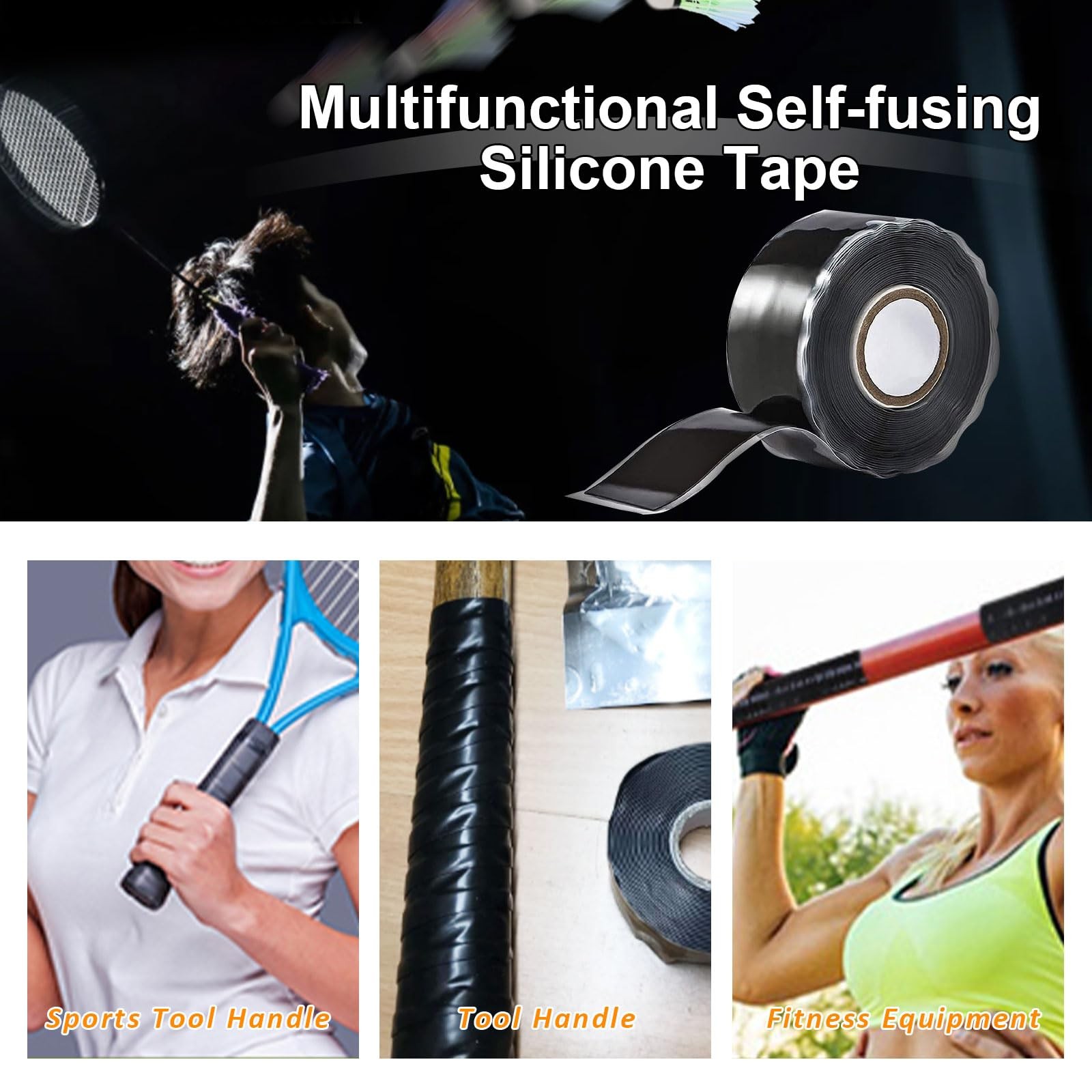 SIKEDEPRO Seal Self Fusing Silicone 1 inch x 0.5 millimeters x 10 feet, black