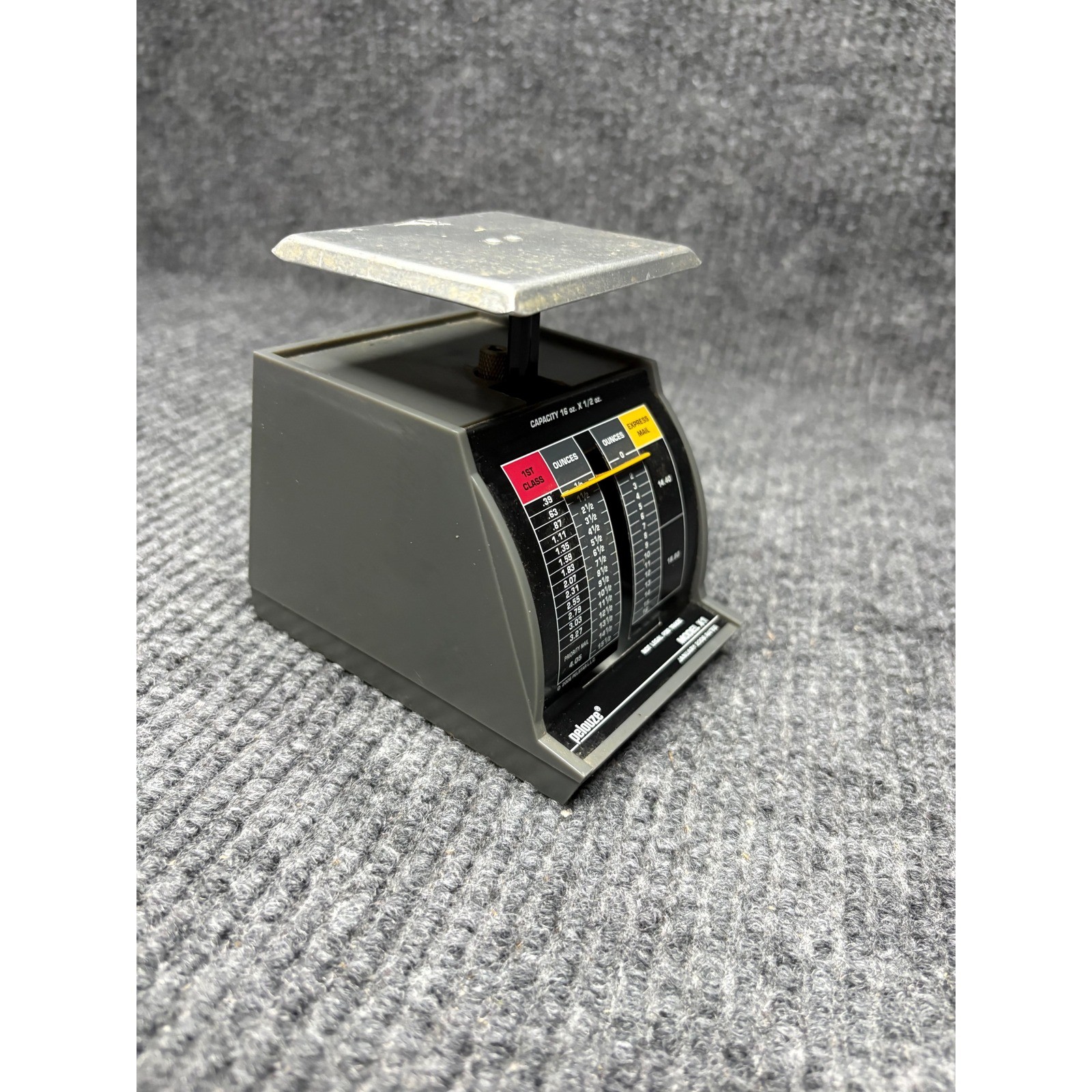 Pelouze Model X1 Postal Scale 16oz Capacity Gray Analog Mechanical Vintage