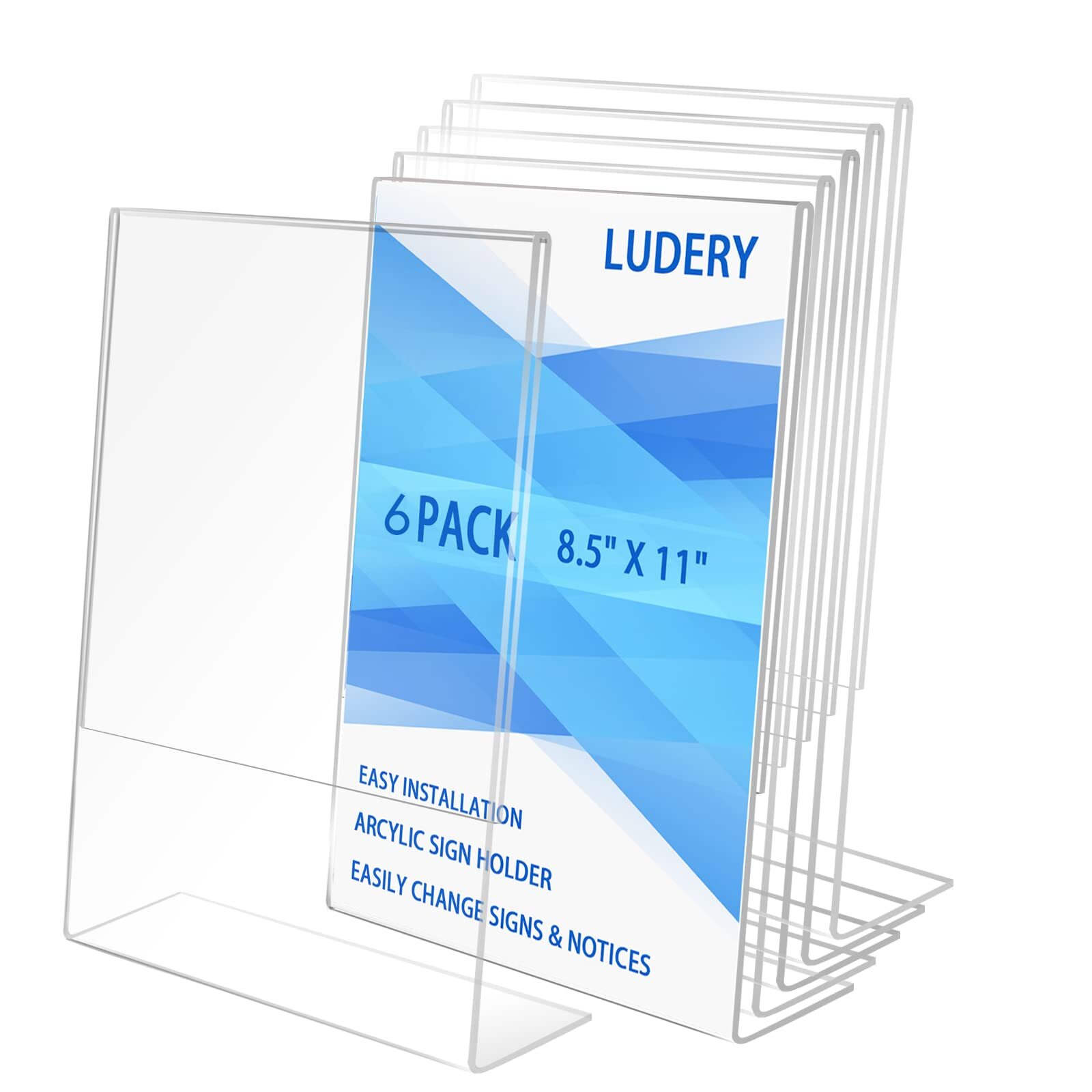 6 Pack 8.5×11 Inch Acrylic Sign Holders Flyer Document Brochure Display Holders