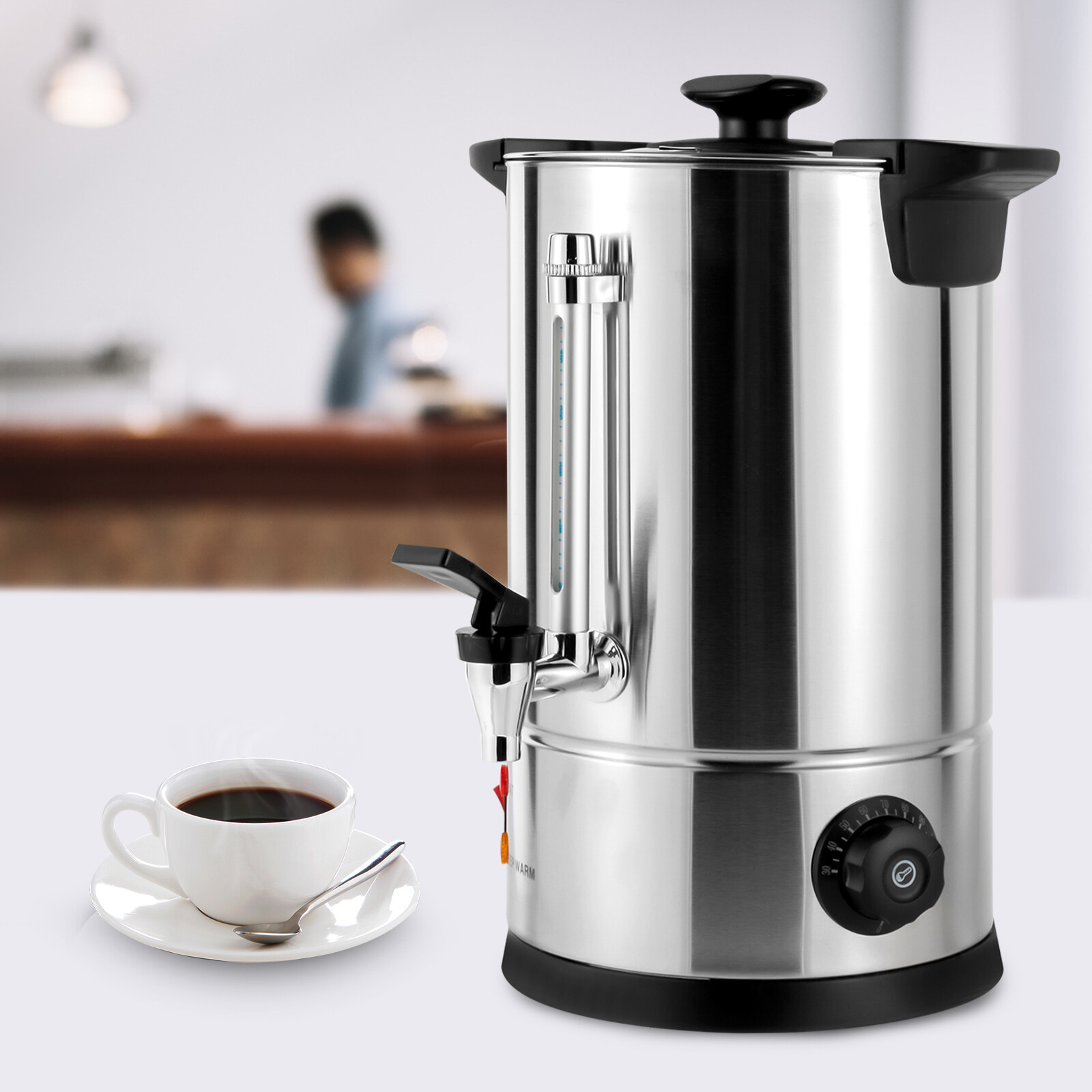 8L/2.11gal Premium Commercial Coffee Machine Large Stainless Steel Coffee Maker