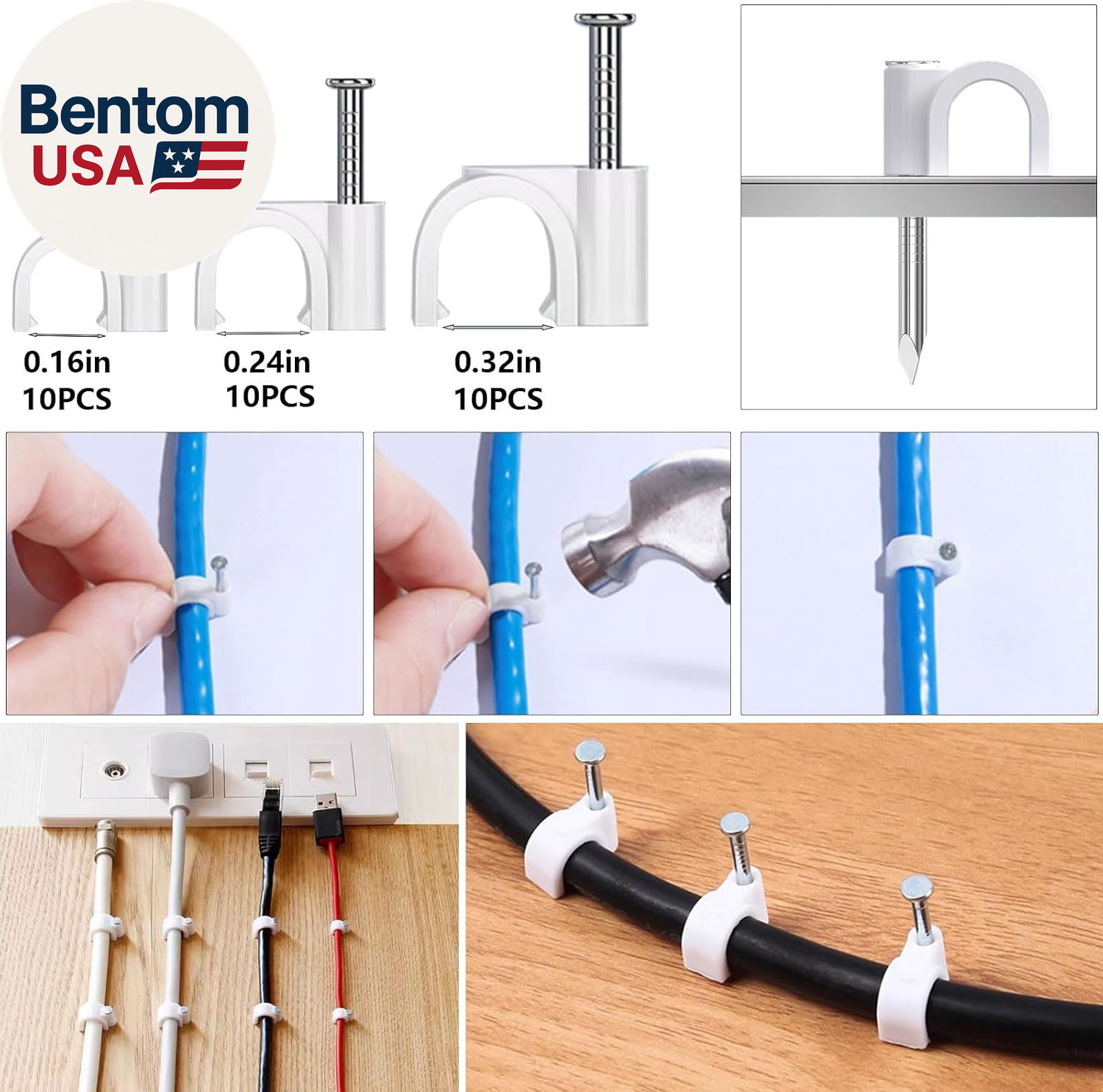 327 PCS Cable Management Kit 4 Cable Cable Sleeves,65 Cable Clips with 13Cord Ho