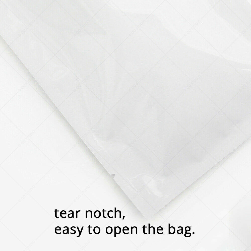 Variety of Colors&Sizes Double-Sided Foil Mylar Flat Open Top Bag w/Tear Notches