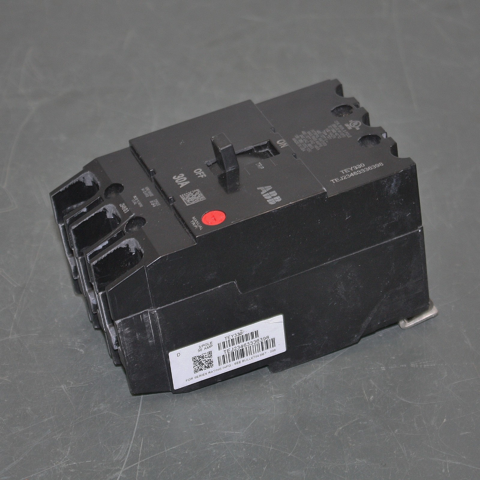 ABB 30A Circuit Breaker 3HXF2, 3 Pole, 3PH, 277/480V AC, 250V DC, Molded Case