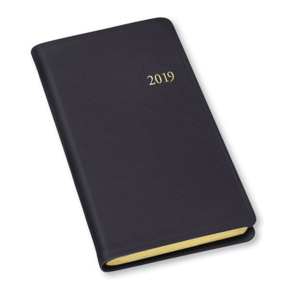 2019 / 2020 Gallery Leather Monthly Weekly Pocket Planner Agenda Calendar Black