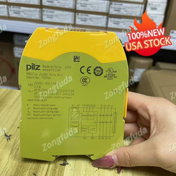 Brand New Sealed Pilz 750104 DIN Rail Mount Safety Contact Control Module