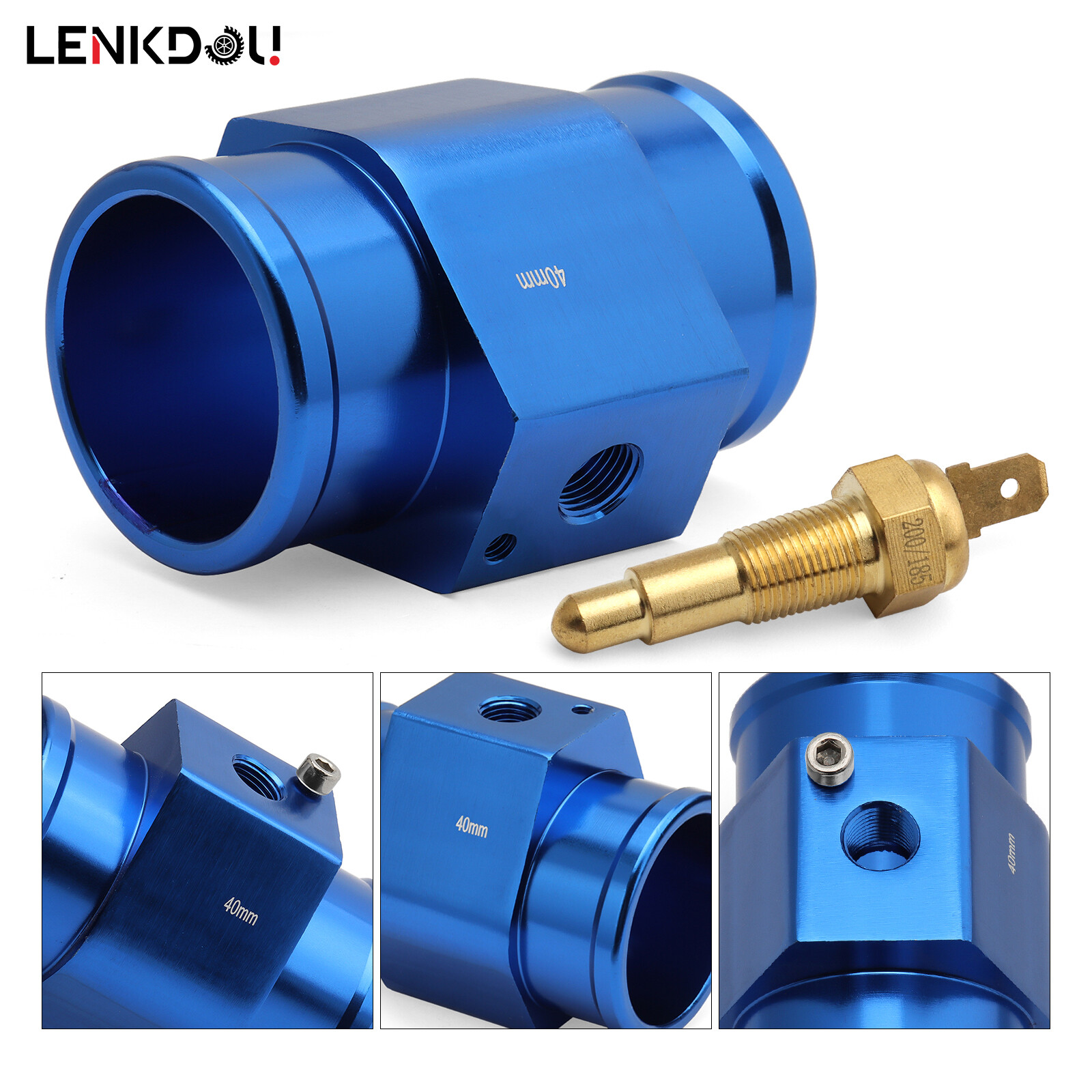 26~40mm Radiator Hose Fitting Universal Thermostat Switch Temp Gauge Sensor Kit