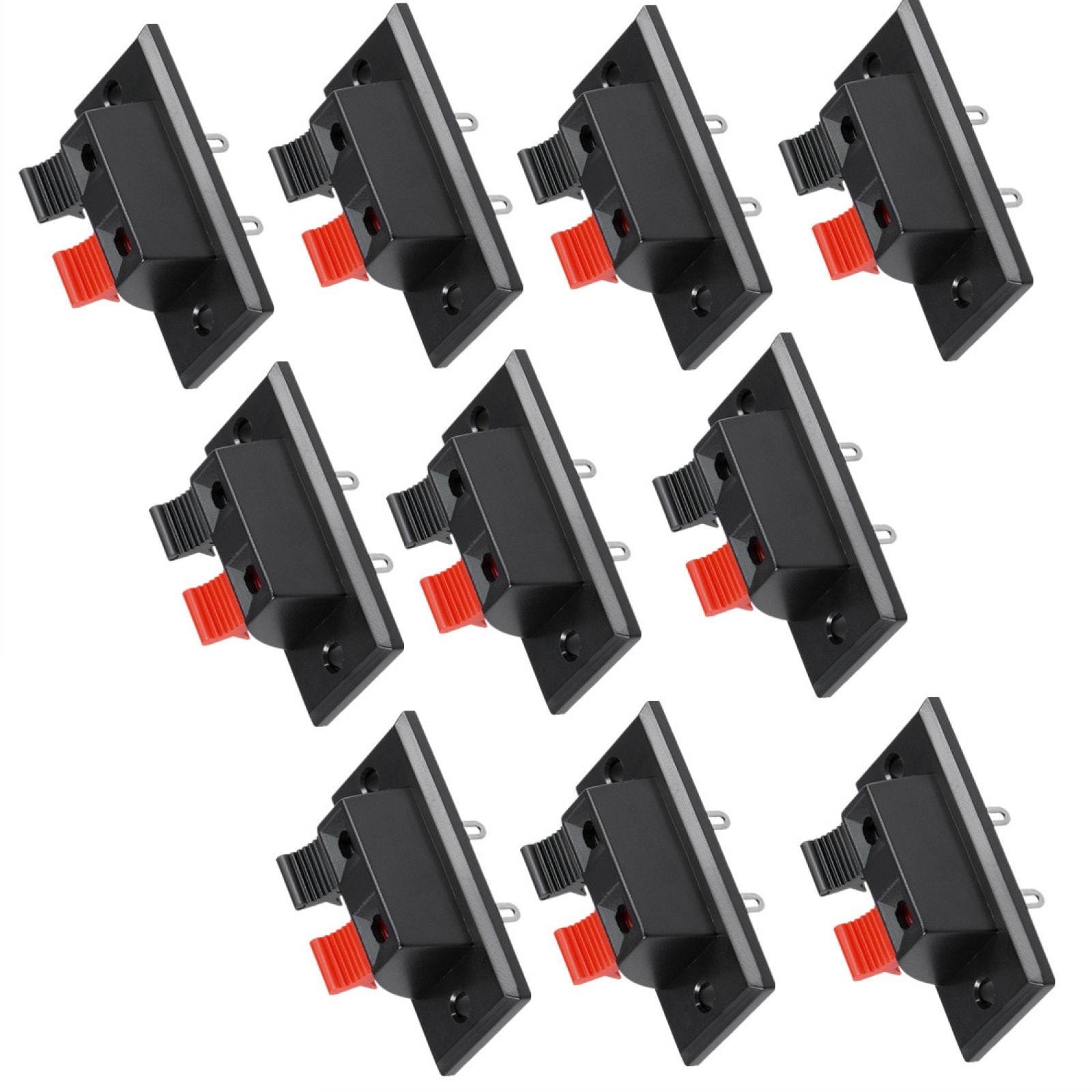 10 Pcs 2 Way Push Release Connector Plate Stereo Speaker Terminal Strip Block D