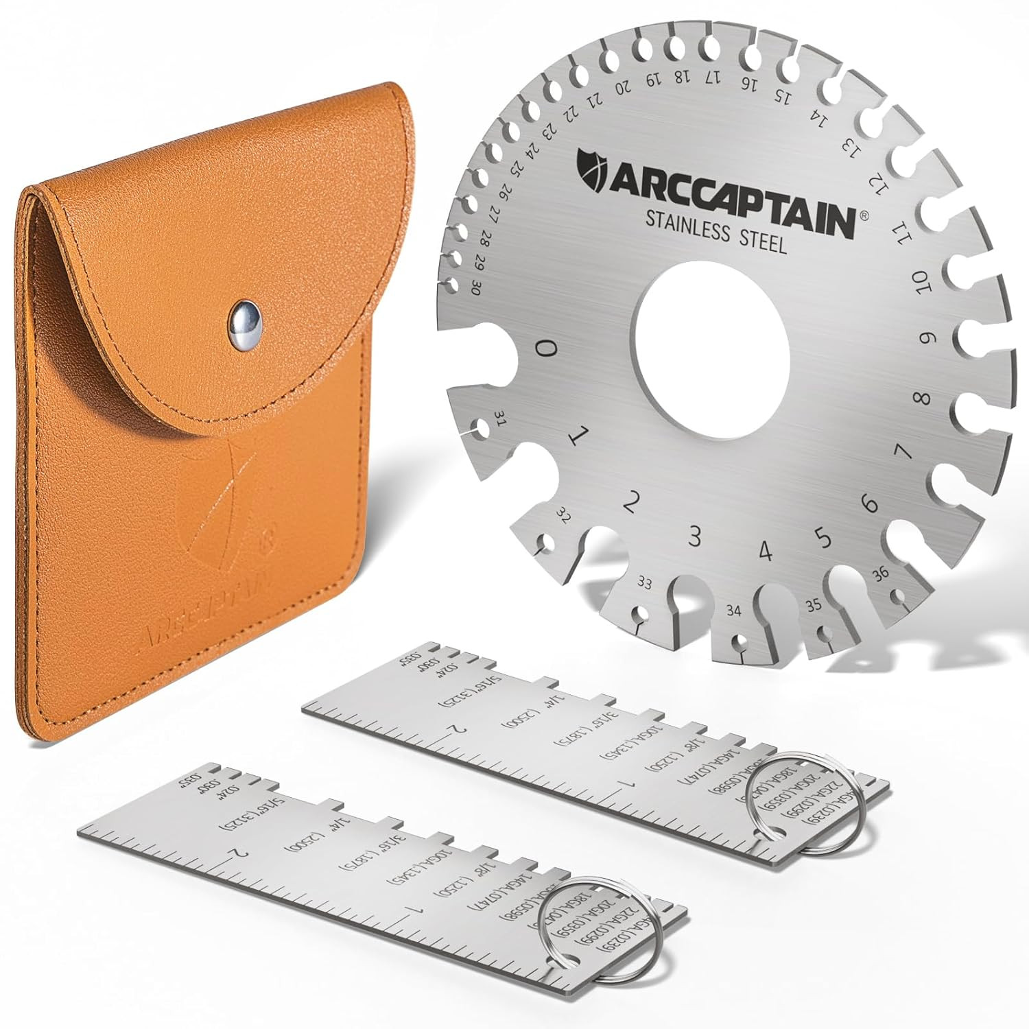 ARCCAPTAIN Standard Dual-Sided Round Thickness Metal Gauge Measuring Tool