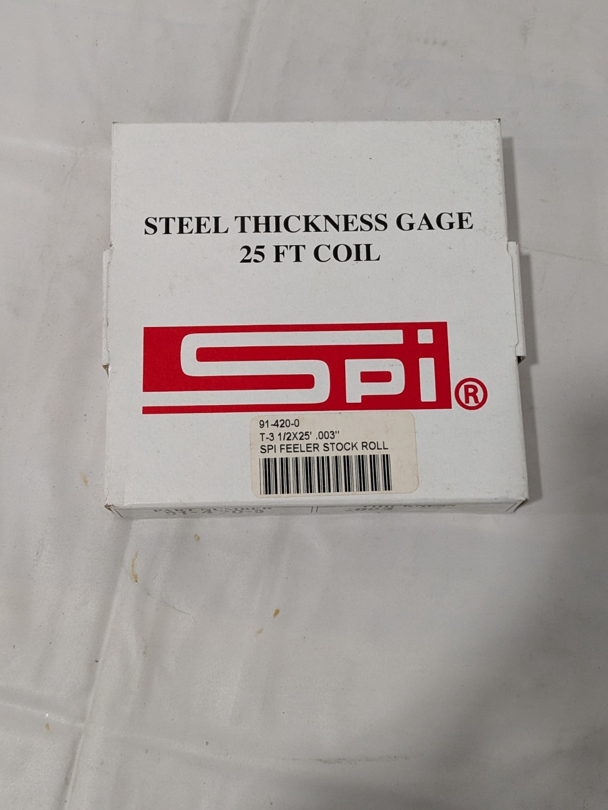 SPI Feeler Stock Roll: 0.003″ Thick, 1/2″ Wide, 25′ Long 91-420-0