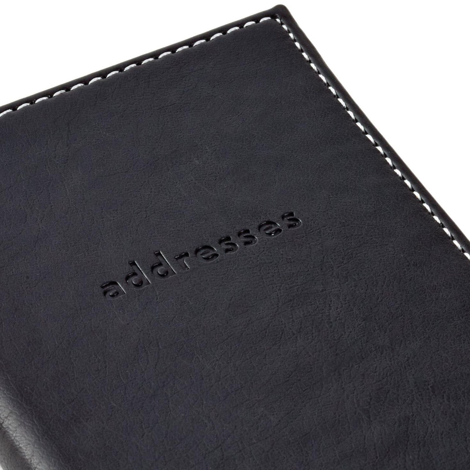 Hallmark Black Faux Leather Slim Address Book, 3.25″ W x 6.25″ H x 0.5″
