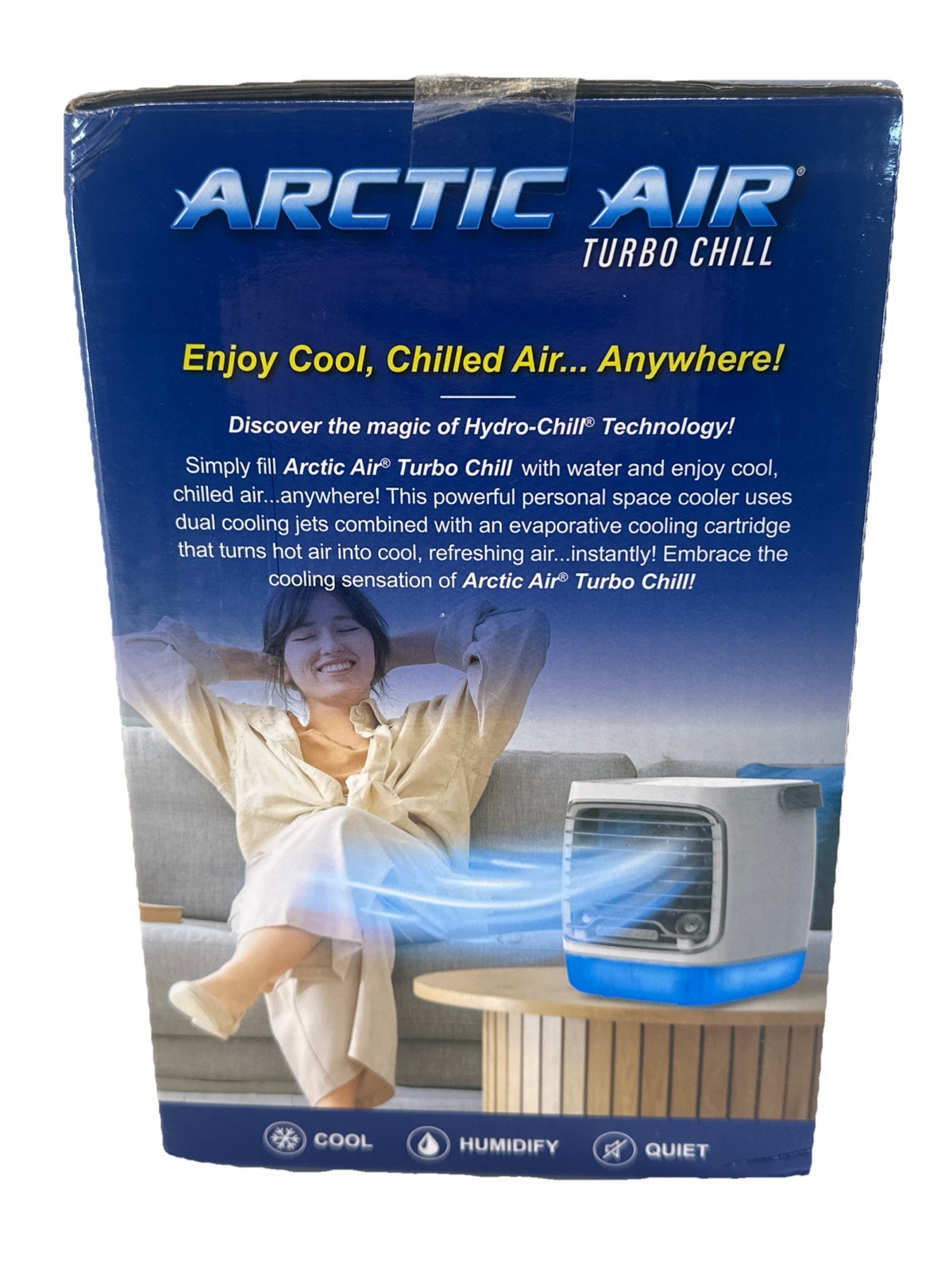 ARCTIC AIR Turbo Chill Desktop Evaporative Space Cooler with LED Nightlight