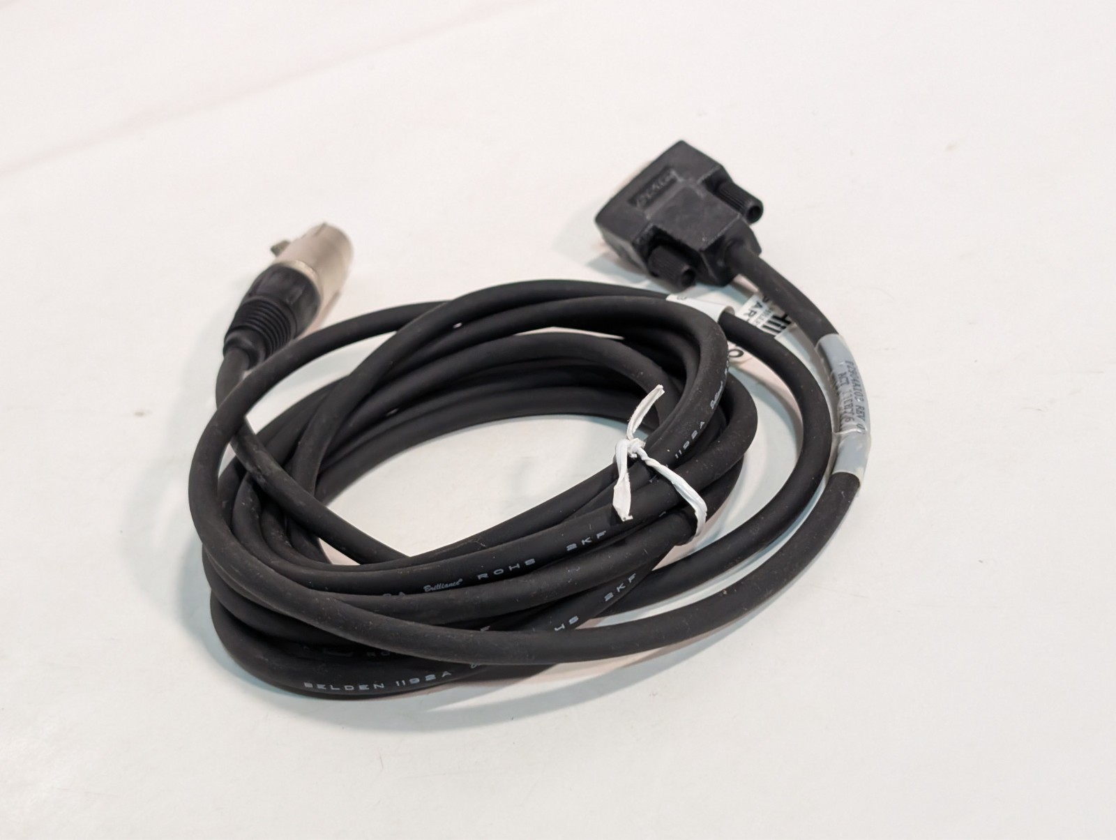 Lot of 2 Hill-Rom P2904A103 communication cables, DB9 male to 4-pin circular