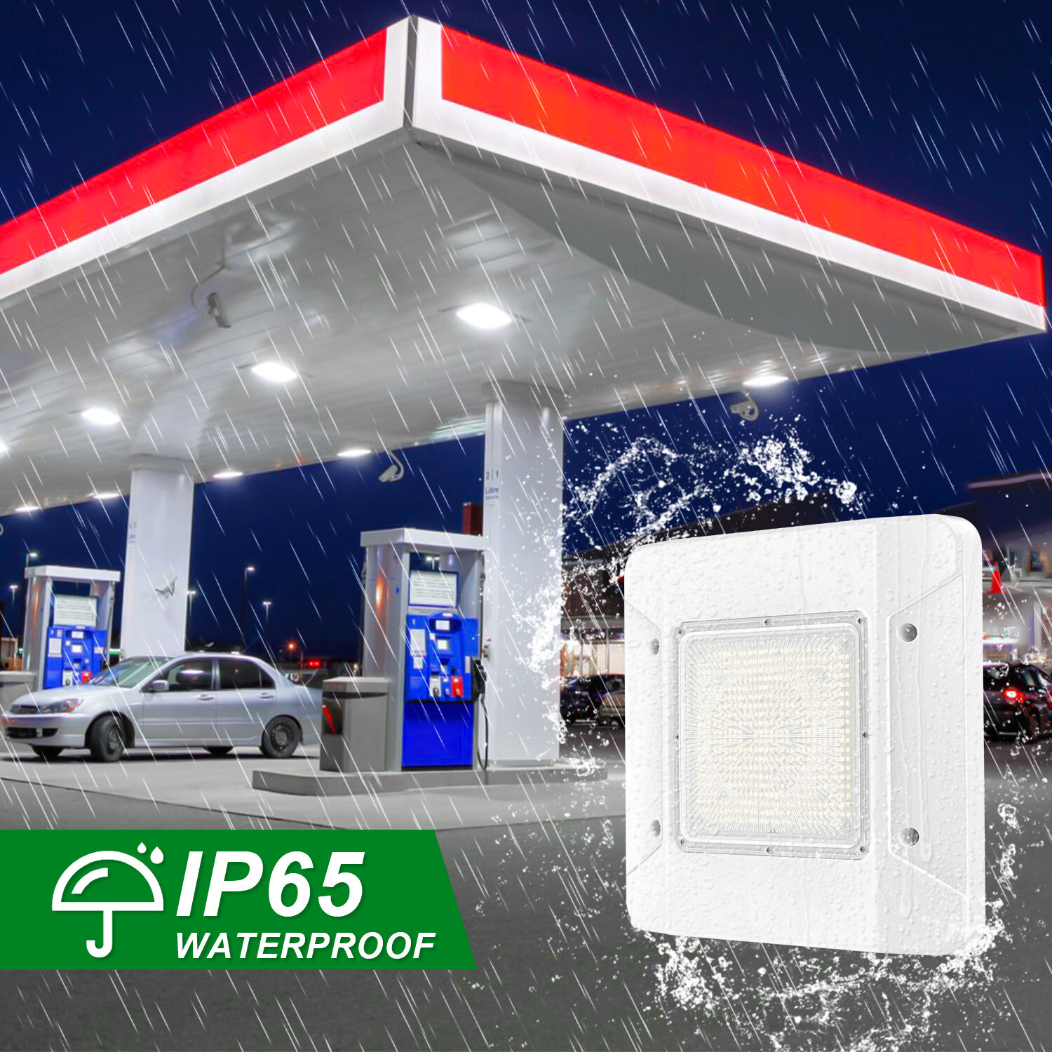 150W LED Canopy Light Parking Lot Gas Station Lamp IP65 21000LM Lights 5700k