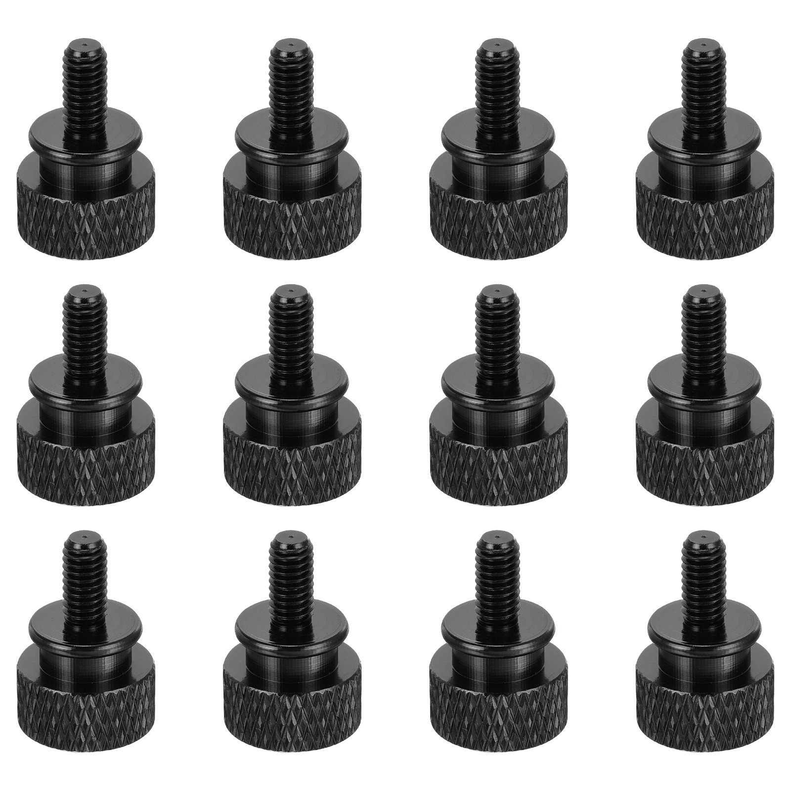 12 Pcs Computer Case Thumb Screw M4x8mm Knurled Screws Black