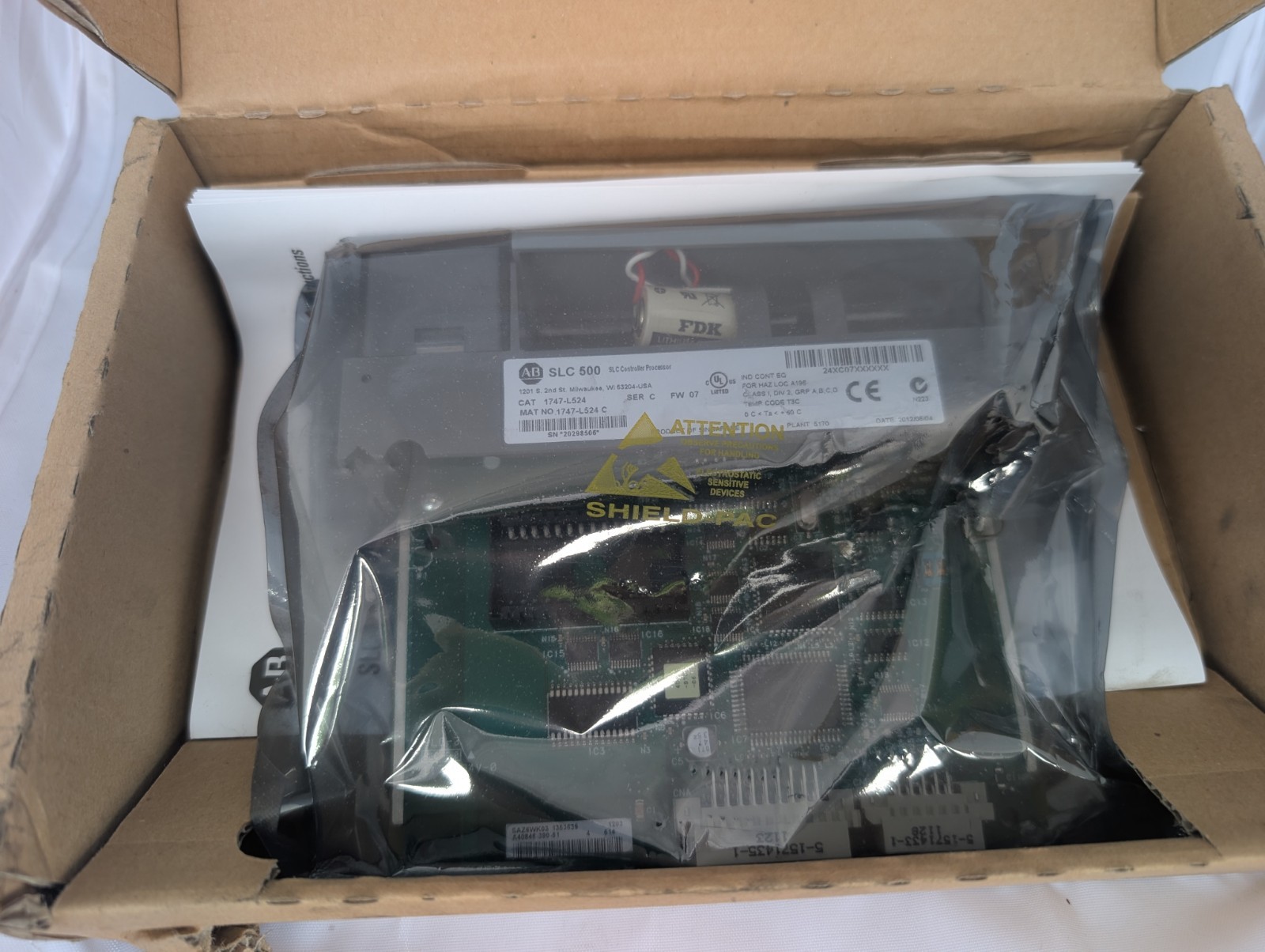 A-B Allen Bradley 1747-L524 SER C SLC 500 SLC CONTROLLER PROCESSOR FW 07