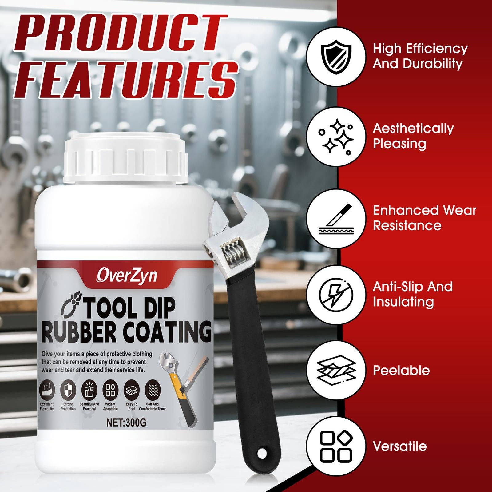 10.5oz Rubber Dip for Tools, Tool Dip Rubber Coating, Tool Handle Dip Coating…
