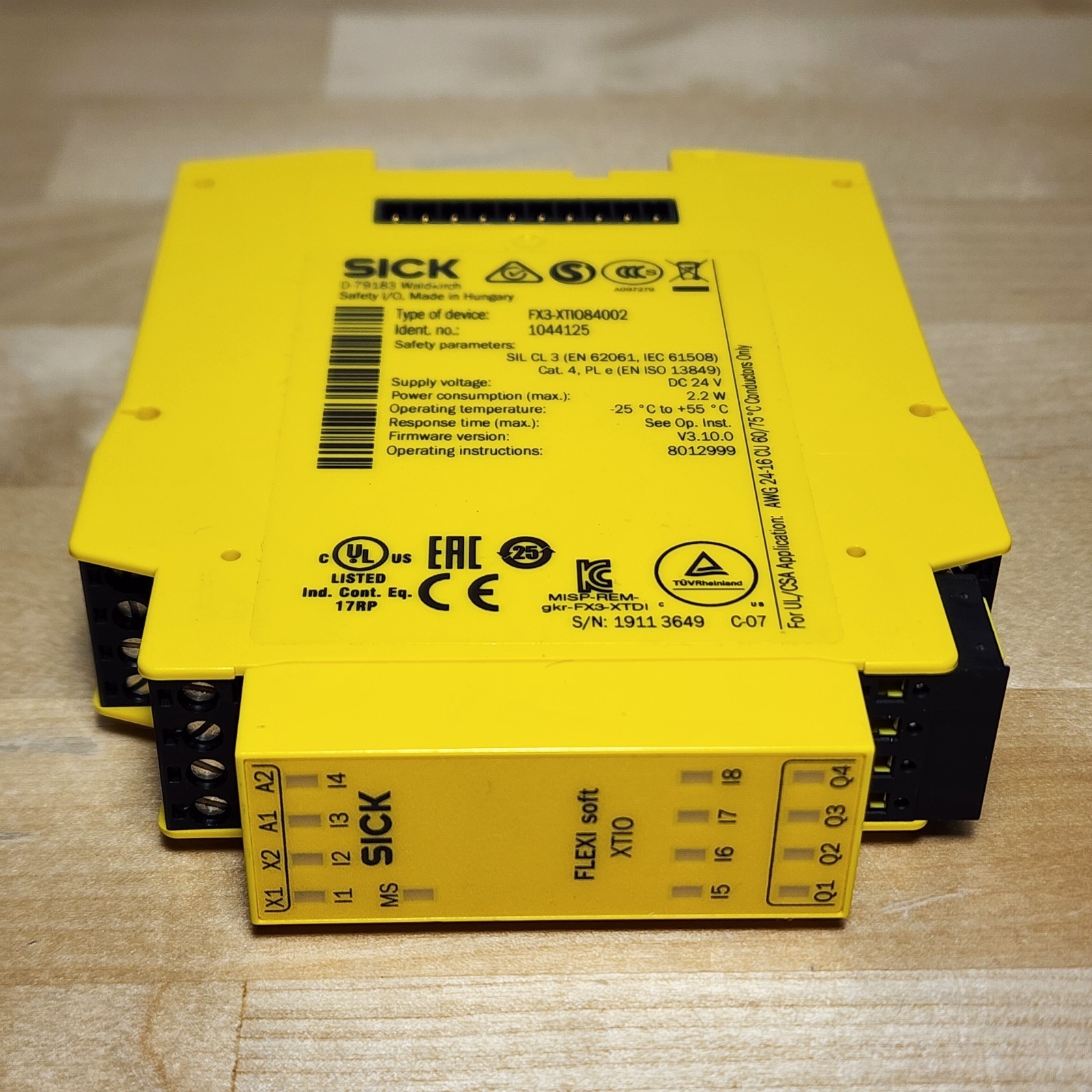 Sick 1044125 FX3-XTIO84002 Safety Relay Controller 24VDC Flexi Soft XTIO