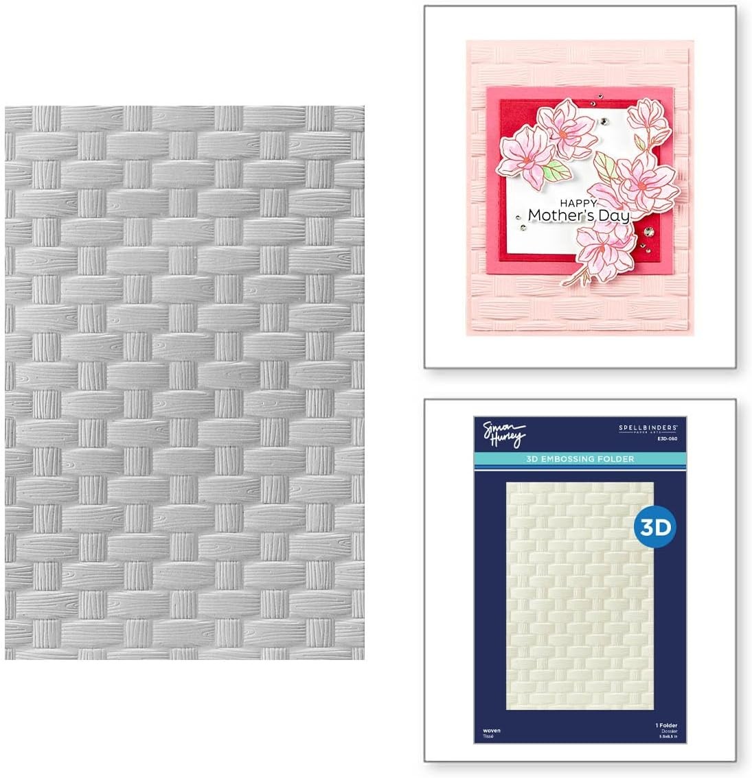E3D-080 Woven 3D Embossing Folder from the Spring Sampler Collection by Simony