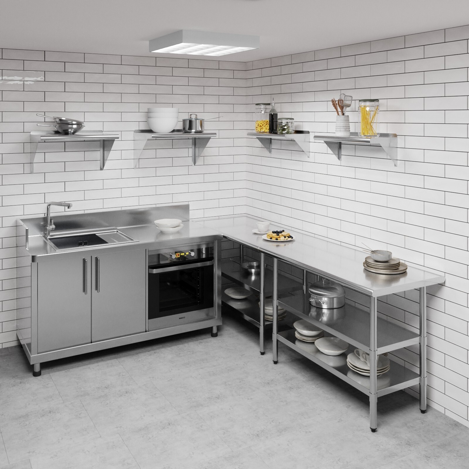 10 in. x 24 in. Stainless Steel Wall Shelf