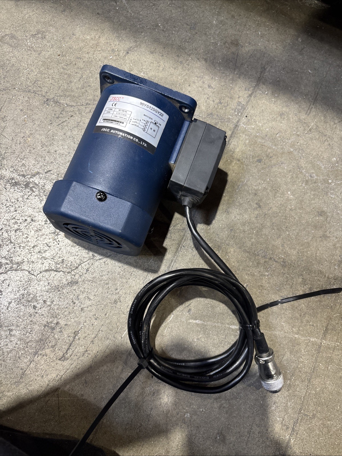 Used JSCC Automation 90YS120GY22 220V 0.73/0.62A 1300 / 1600 RPM 220v 120w Motor